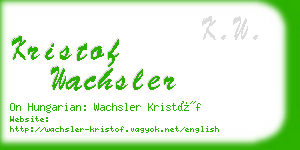 kristof wachsler business card